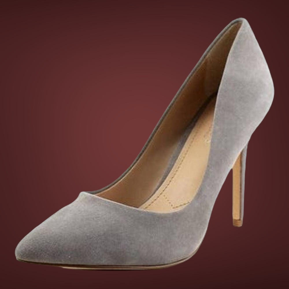 Charles by Charles David Pact Gray Faux Suede Pointed Toe Pumps